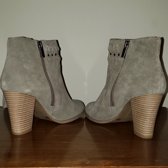 Jade Suede Fringe Booties by INC (NWT) - Picture 7 of 7